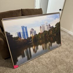 Large Framed Atlanta Skyline Wall Art – 61” x 41” Like New! (OBO)