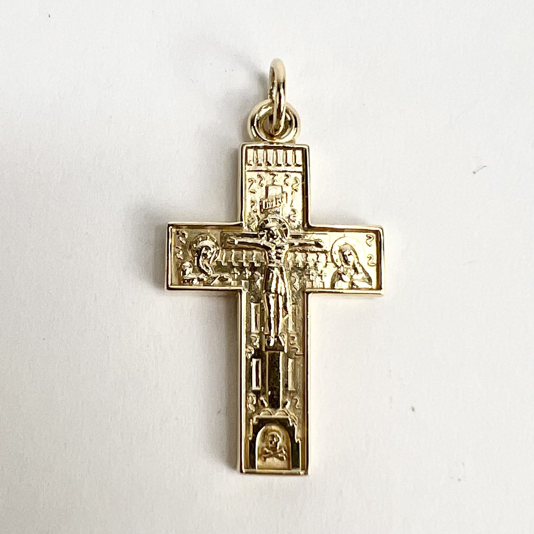 10k Mt. Athos Byzantine Greek Orthodox Cross Charm Pendant