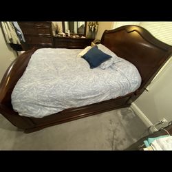King Size Solid Wood Slay Bed