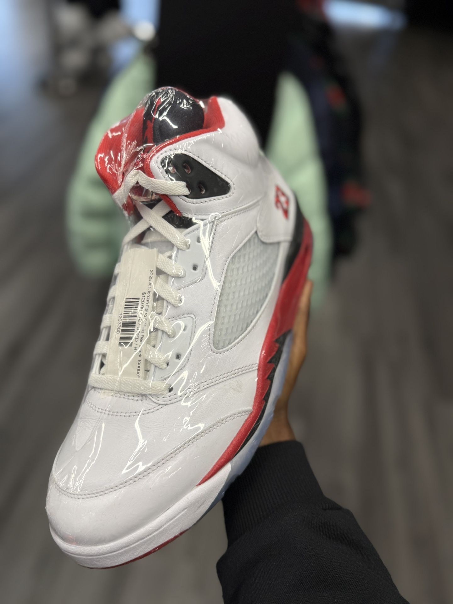 2025 Air Jordan Retro 5 Fire Red Black Tongue