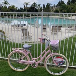 New Beautiful 🌸 Pink Ladies Beach Cruiser Bike Girls Women’s Bicycle Standard Adult Size 26” Tires 