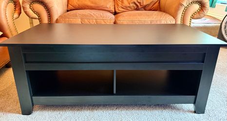 Black Lift-Top Coffee Table with Hidden Storage