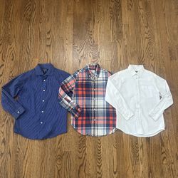 Boys Size 8 Long Sleeve Button Down Dress Shirts (Bundle of 3 shirts)