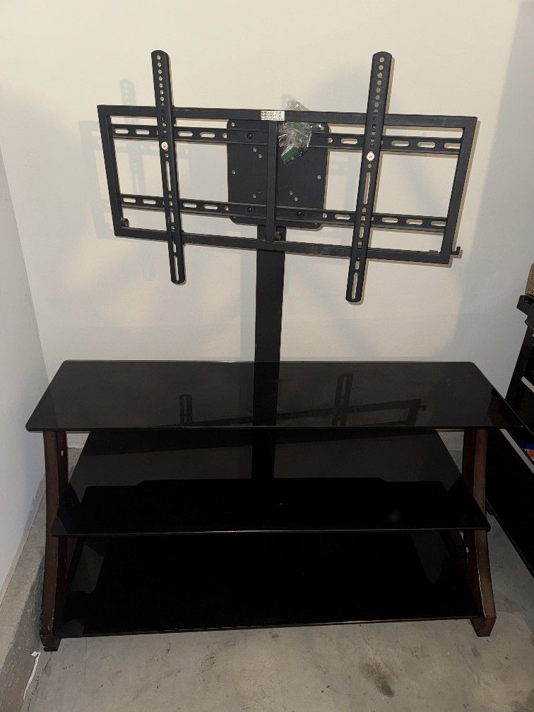 TV Stand With Glass Shelves
