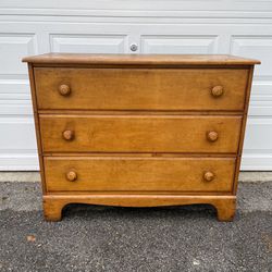 Vintage Solid Hardrock Maple Chest Dresser 