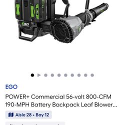 New EGO 56 Volt Backpack Blower 190Mph With Dual 6 Ah Battery Kit