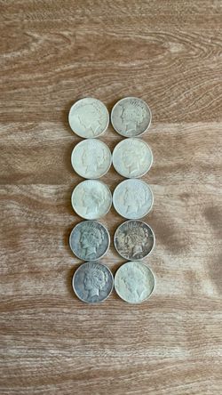 10  1922 & 1923 PEACE SILVER DOLLARS     90% Silver