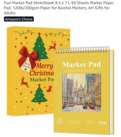 Bright yellow spiral marker pad. Front cover reads "Marker Pad" with city artwork. Ideal for alcohol markers and sketching. Portable and vibrant cover