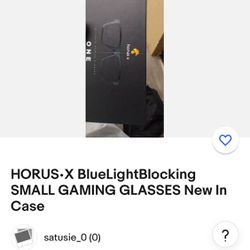 HORUS•X BlueLightBlocking SMALL GAMING GLASSES New In Case
