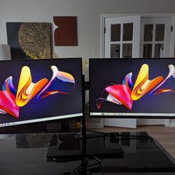 Mounted 27" Samsung Dual Monitors FHD 1080p