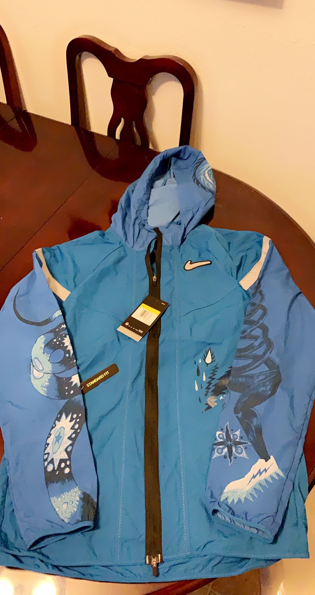 New Nike Wild Run Windrunner Hooded Running Jacket Blue CJ5820- 484 size Small