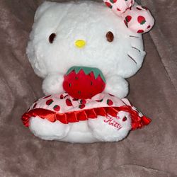 Big pink hello kitty plushy strawberry themed