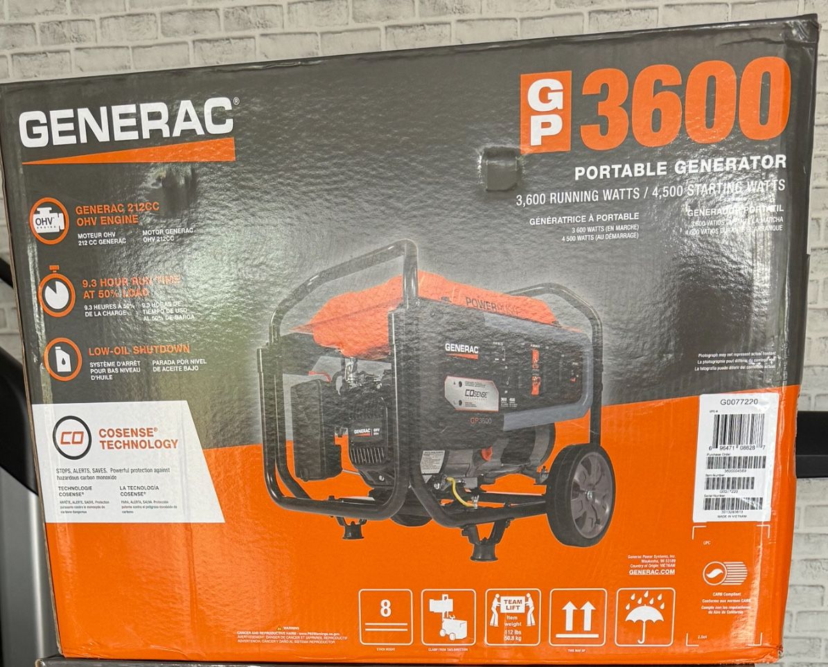 Generac GP3600 Portable Gas Generator