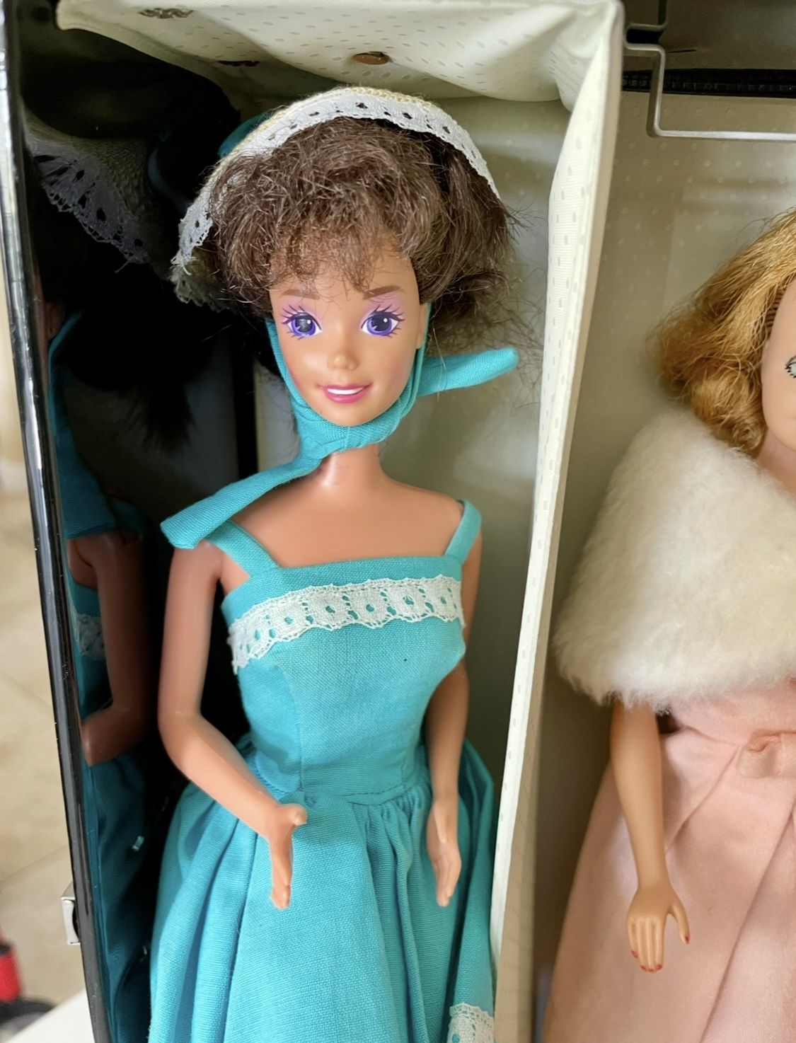 Vintage Barbies And Case With Clothes
