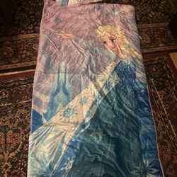 Like New, Used 1 Time Frozen Kids Sleeping Bag With A Pillow 