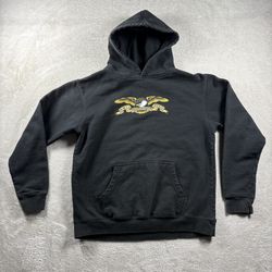 Anti Hero Skateboards Hoodie Kids L Black Pullover Sweater Skater Eagle Y2K#1616