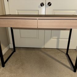Writing/Notebook Computer Desk - wood/metal with 2 drawers