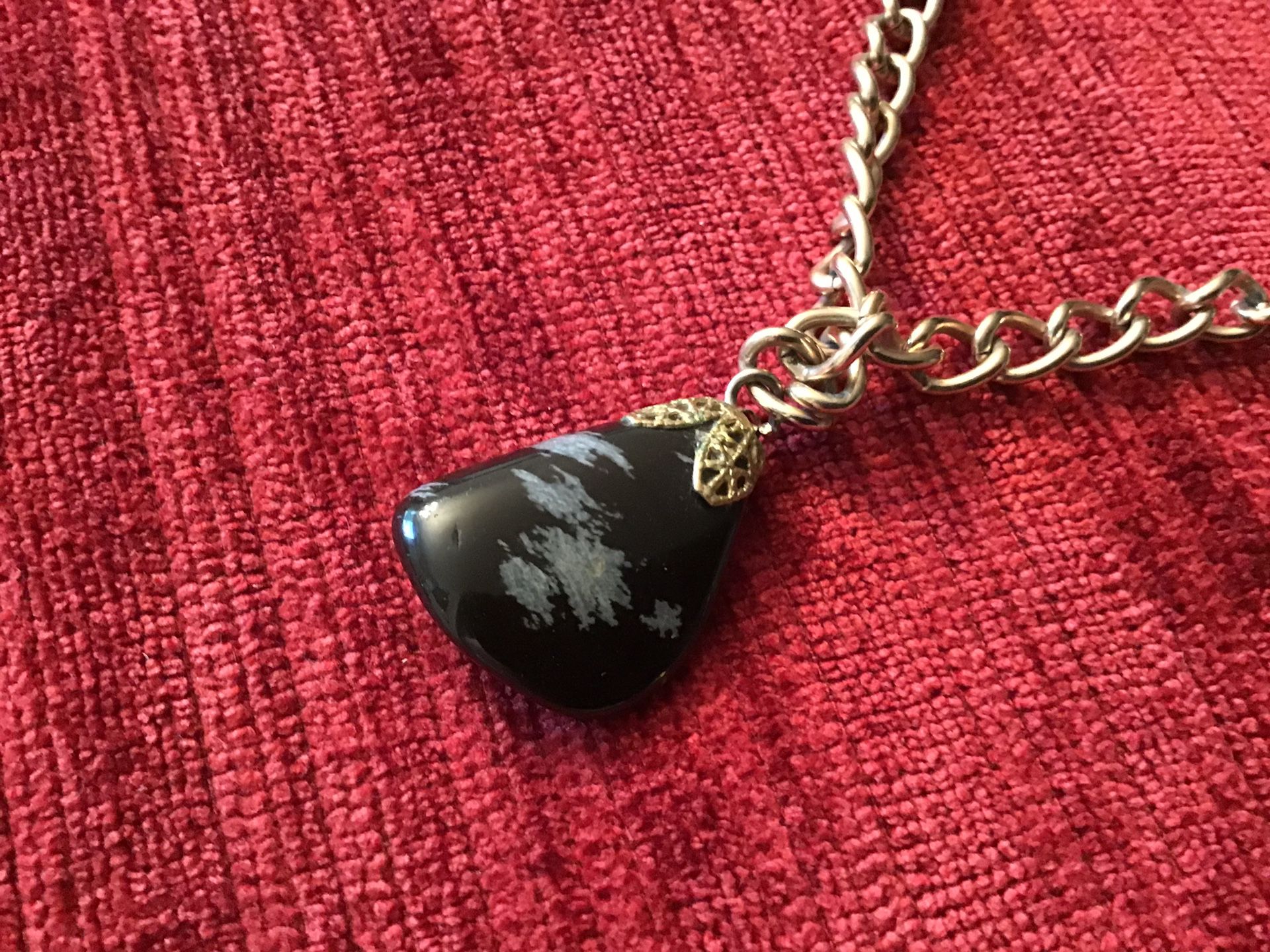 Snowflake Obsidian necklace