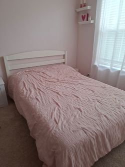 Full Wooden Bed Frame - White