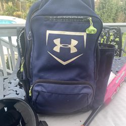 Softball Gear; Bag, Helmet, Glove, Bat  and Face Mask
