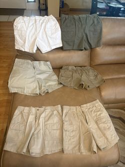 Men’s Shorts Sz 36 Lot Of 6 (Must Take All)Color White, Green, & Khaki