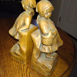 Antique Bookends, Carved Brass