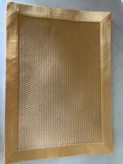 Elegant Gold Satin Placemat with Diamond Texture - set of 8