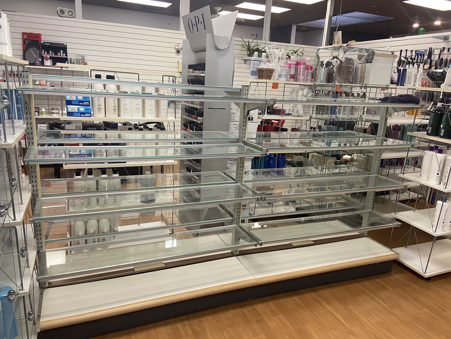 Glass Retail Shelves 8 Ft