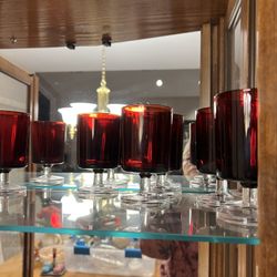 Vintage Luminarc Ruby Red Cavalier Goblets