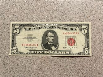 Billete Sello Rojo FIVE ✅