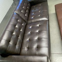 Free Delivery- Brand New Lillian August Leather Sofa with Free Ottoman 