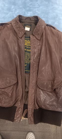 Classic Leather Bomber Jacket ( A-2)