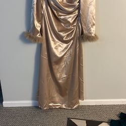Gold Satin Dress 