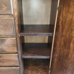 5 Drawer Dresser With Cabinet For Hanging Or Shelving