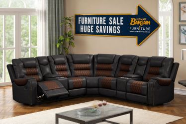 Power Reclining Sectional with Storage & Cup Holders