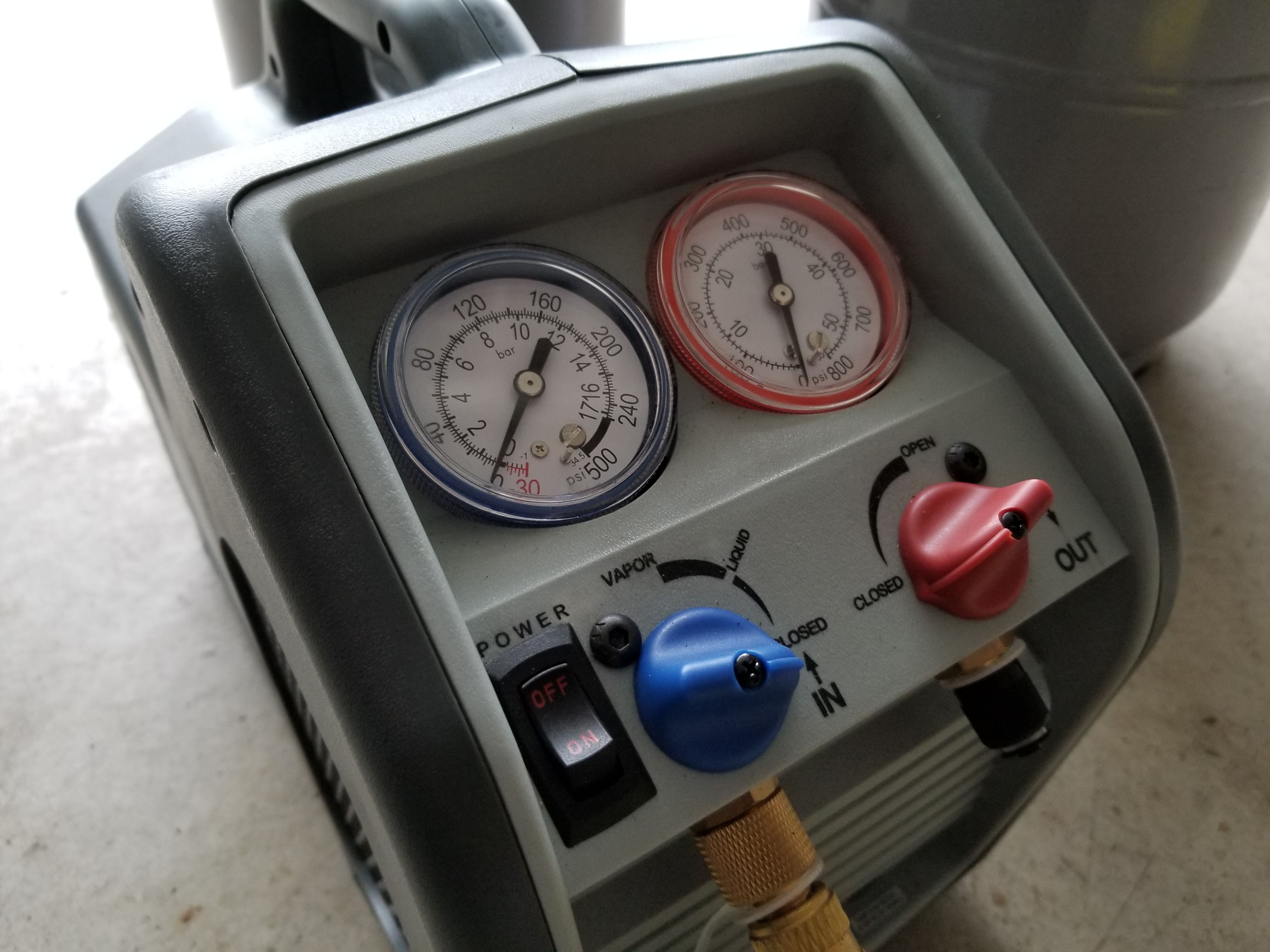Robinair RG3 Portable Refrigerant Recovery Machine w/2 tanks