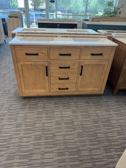 54” Bathroom Vanity In Wood Color 