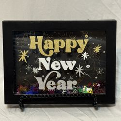 Happy New Year Shadow Box Decor Decoration Handmade