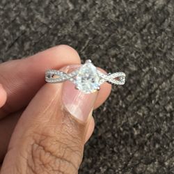 Diamond Sterling Silver Ring GREAT DEAL