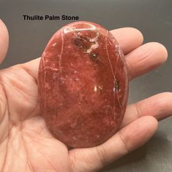 Thulite Genuine Palm Stone from Norway 94g RARE