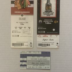 Chicago Blackhawks Tickets Stubs