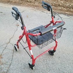 Invacare rollator wheeled walker with brakes