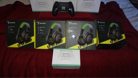 Binnune Gaming Headsets and Wireless Controllers Bundle