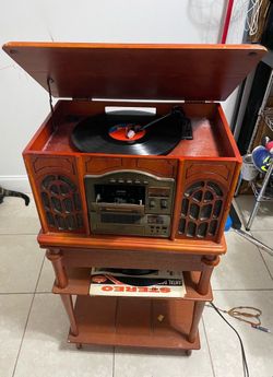 Vintage Record Player Stereo – Turntable, CD, Cassette & Radio
