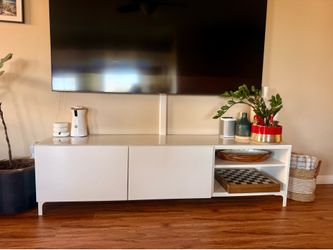 IKEA Modern White TV Stand / Media Console – Good Condition