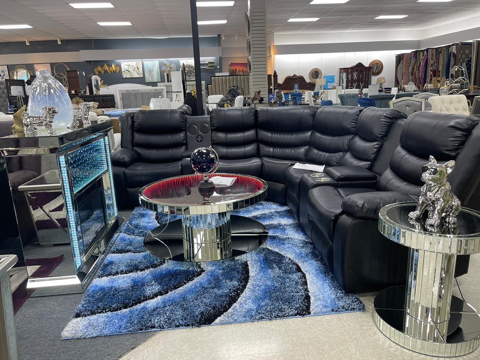 Black leather sectional take it home with $10down