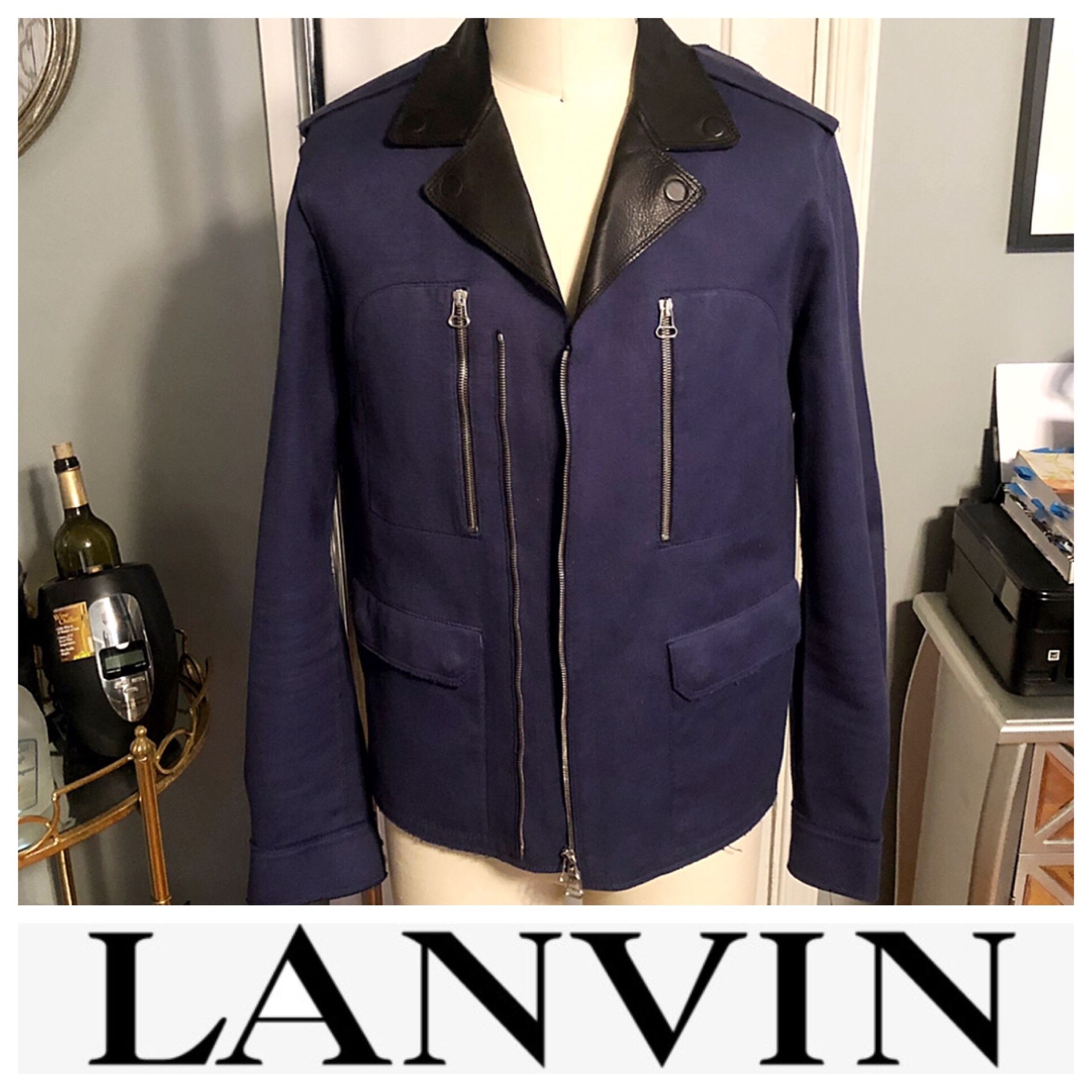 Men’s Lanvin biker jacket paid $3,800 size 52 (XL) leather. Excellent condition. Only worn twice!