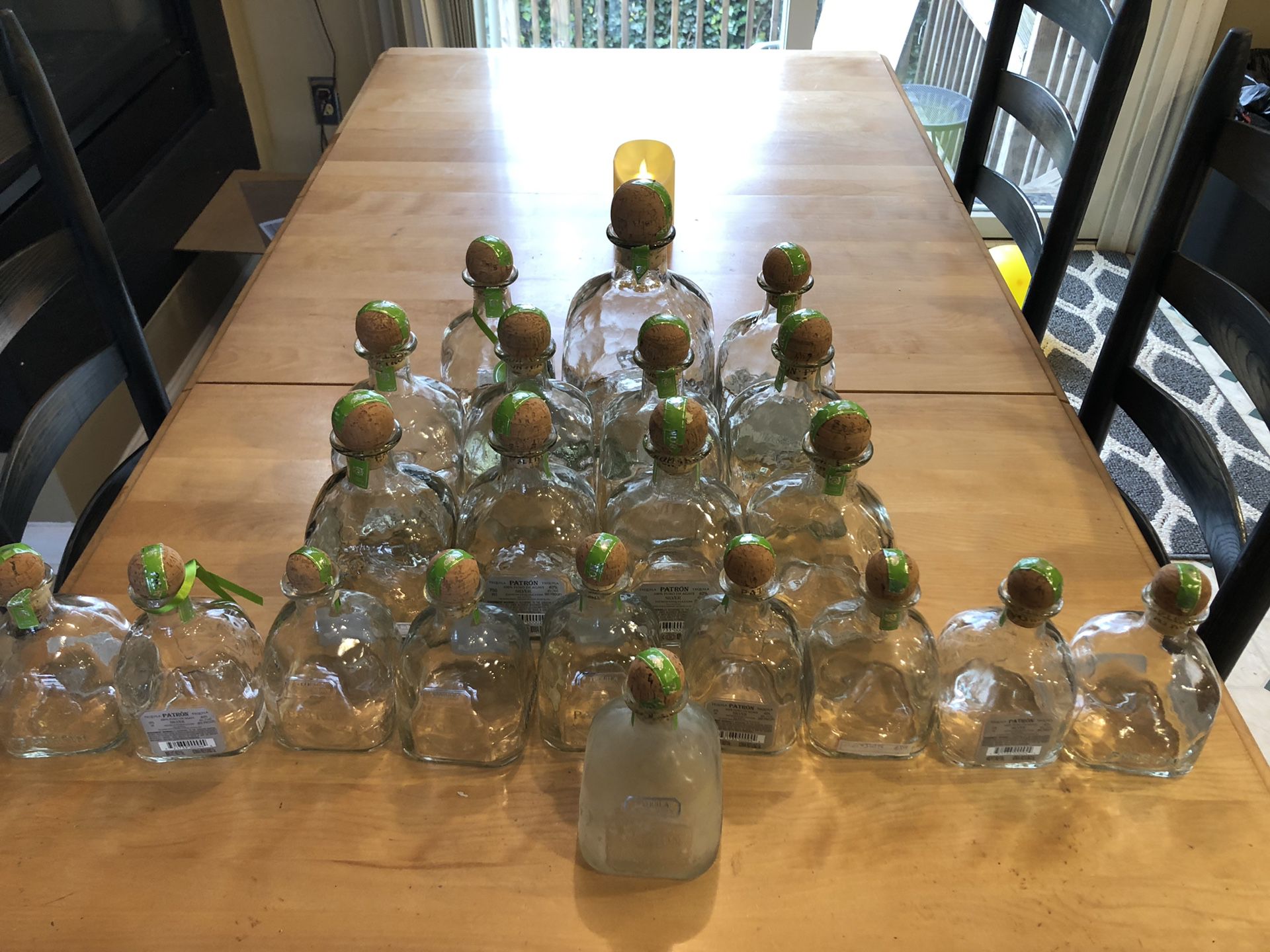 Empty Patron Glass Bottles
