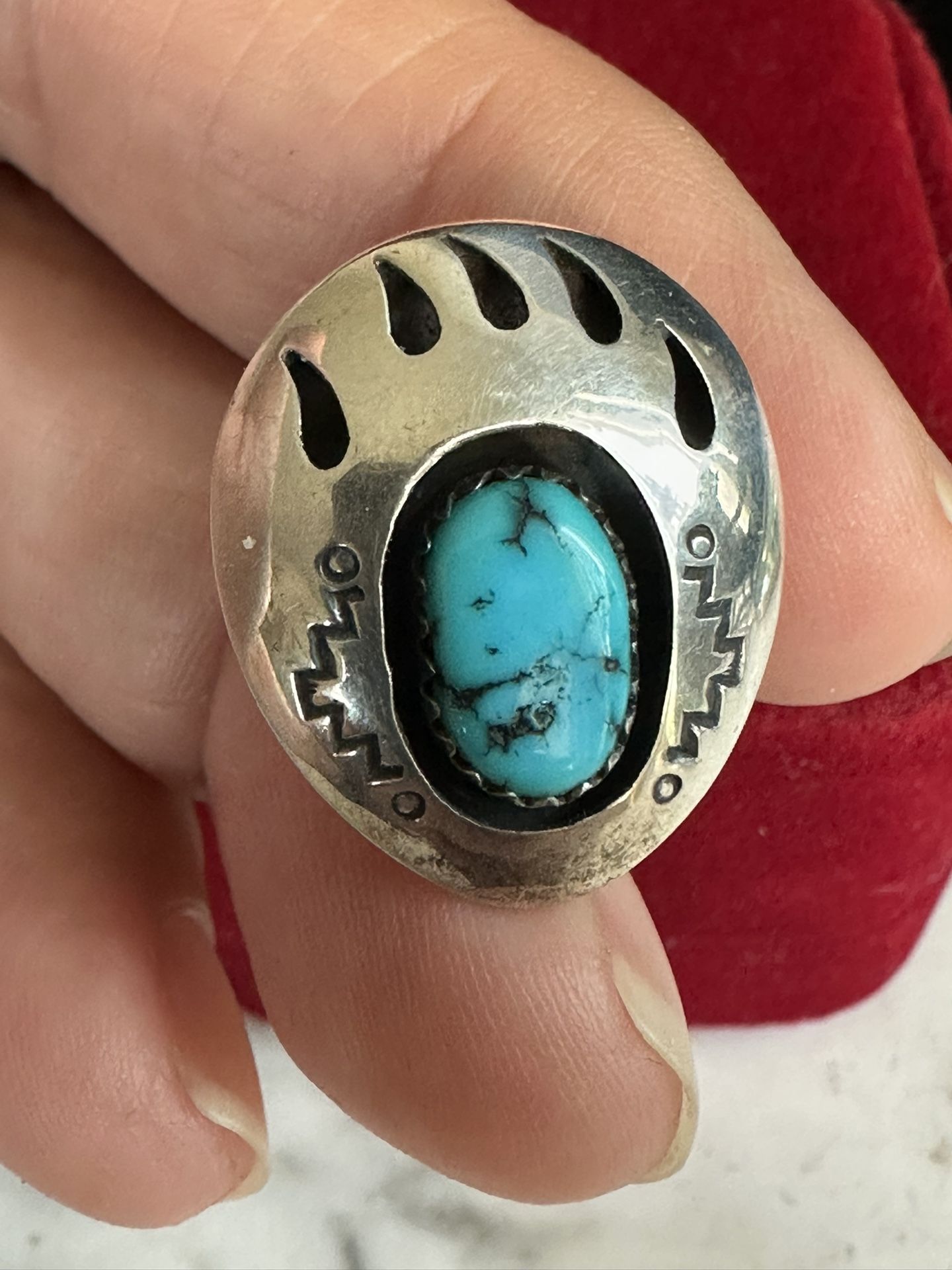 Vintage 925 Sterling Silver, W/ Natural Turquoise Stone , Tie Tack, Hallmarked