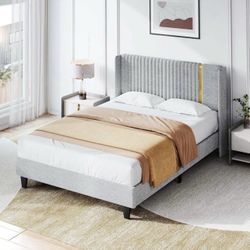 UPHOLSTERED BED FRAME QUEEN SIZE BRAND NEW IN BOX!!!